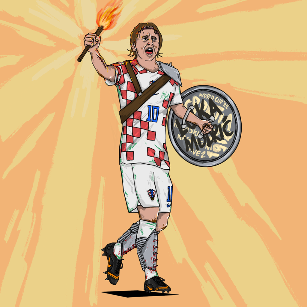 Digital illustration of Croatian player Luka Modric