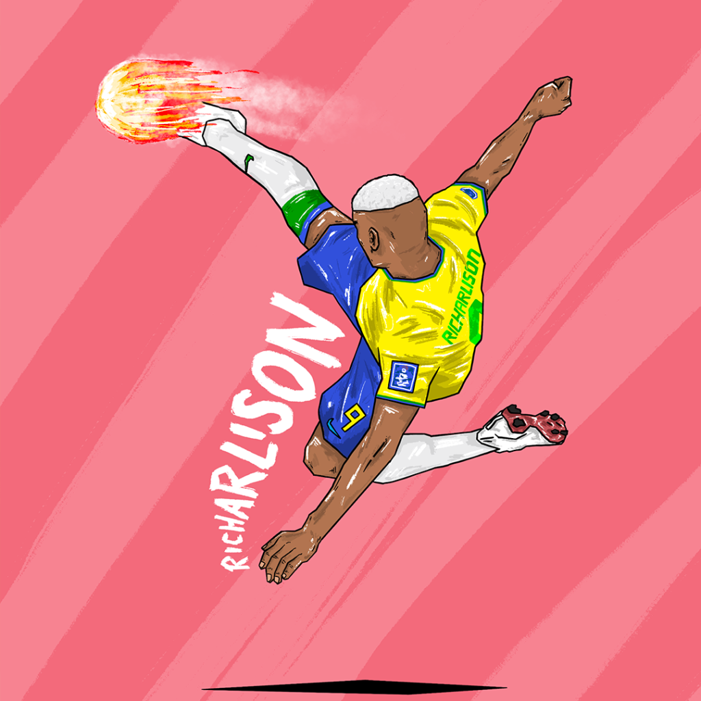Digital illustration of Brazilian player Richarlison