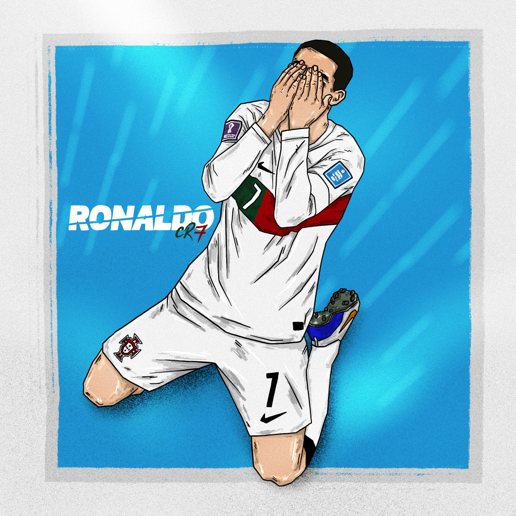 Digital illustration of Portuguese player Cristiano Ronaldo
