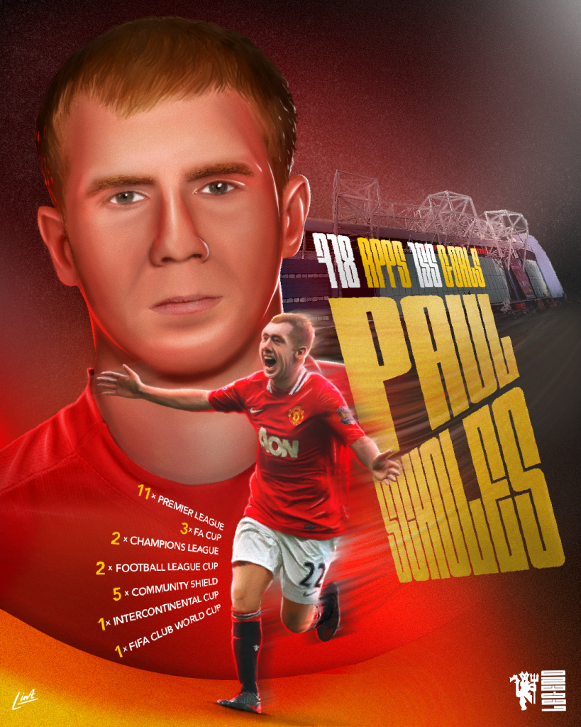 Digital manipulation of Manchester United legend Paul Scholes.